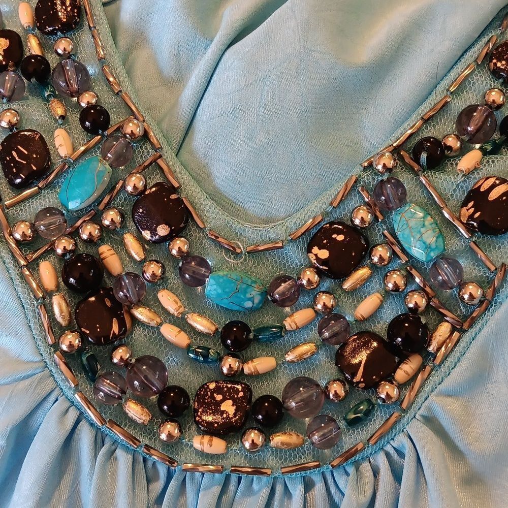 Bwear Blue Embellished Sleeveless Tank Top - Picture 10 of 12
